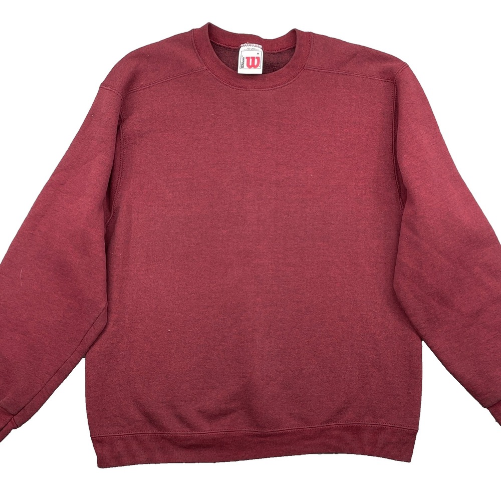 Vintage Wilson Sweatshirt Medium Maroon Boxy Minimalist Retro Sportswear 90s Gym